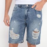 Bermuda masculina jeans rasgos