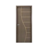 Kit Porta De Madeira Decorada 215x84cm Com Batente De Mdf Ultra 10cm Cantareira Mgm Carvalho Quebec