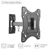 Suporte Para Tv Led- Lcd De 23&quot; A 42&quot; Articulado Com Inclina