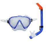 Kit Mergulho Infantil Snorkel Mascara Koy Midi Seasub Azul
