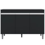 Balcão Gabinete De Pia Sem Tampo 120cm 3 Portas Manu Preto