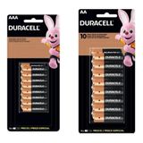 Kit Pilha Duracell Alcalina Cartela Aa 16 + Aaa 16 Alcalina