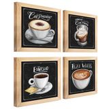 Quadro Decorativo Café Expresso Padaria 12x12cm 4 Un Mel