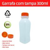 Garrafinha Para Suco Descartavel 300ml Pet Com Lacre (12und)