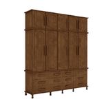 Guarda Roupas Roupeiro Luapa Berlin com 10 Portas e 12 Gavetas - Castanho Wood