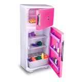 Geladeira Duplex Brinquedo Cozinha Infantil Grande Rosa