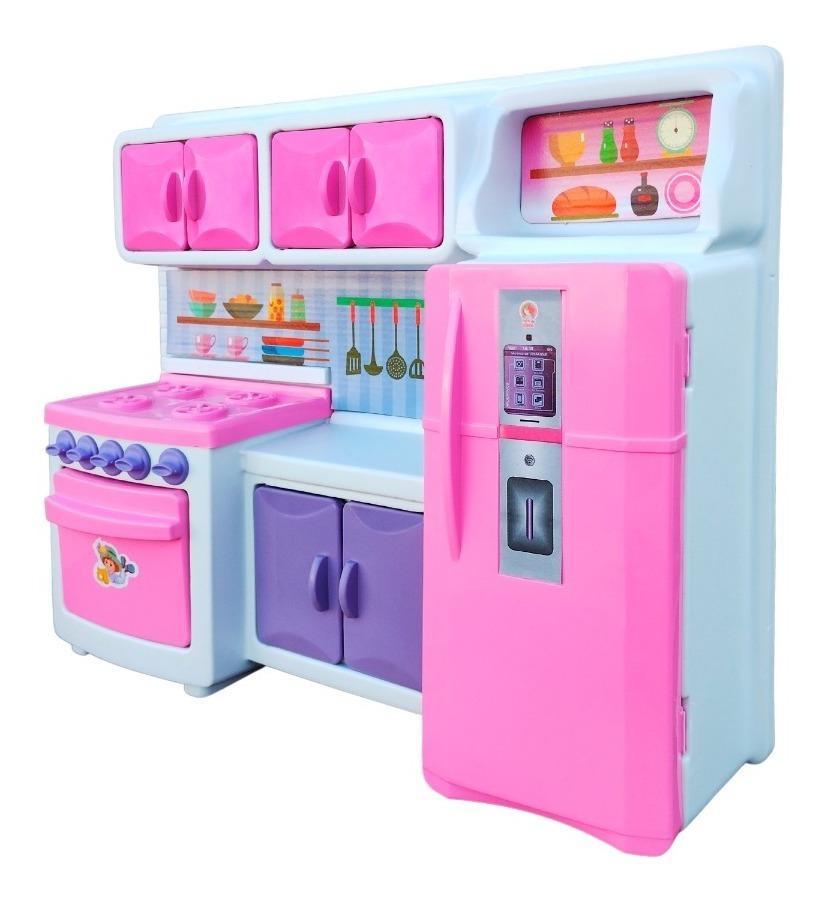 Brinquedo Cozinha Infantil Com Geladeira Fogão Forno Armário