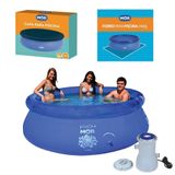 Kit Piscina Splash Fun 2400l + Capa Forro Filtro Mor - 110v