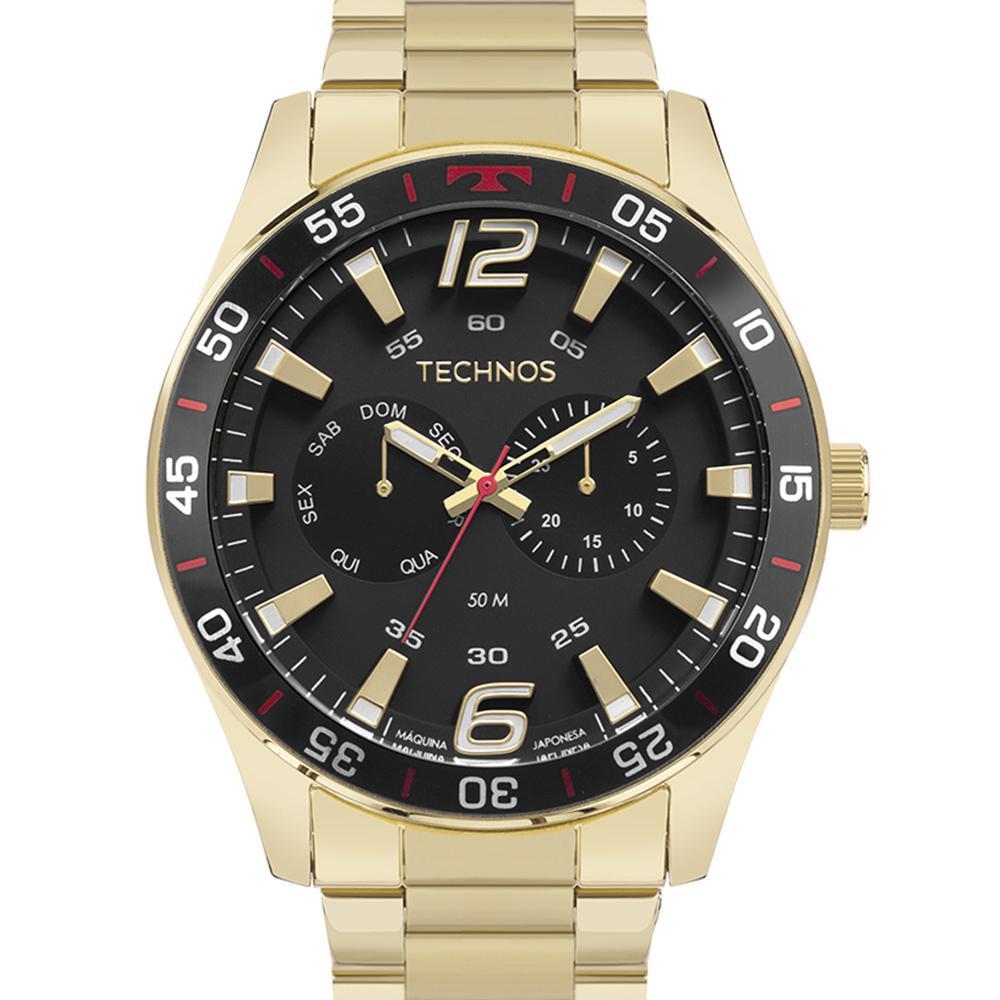 Relógio Technos Racer Dourado Masculino 6p25bx 1p