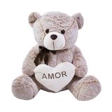 Urso Coração Amor Marrom Alaranjado 50cm - Pelúcia