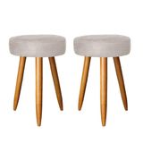 Kit 02 Banqueta Alta Julia 50cm Bege