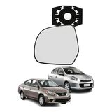 Lente Retrovisor Com Base Versa March 11-19 Ld Esquerdo