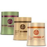Kit Máscaras Haskell Cronograma Capilar Cabelos Quimica 500g