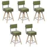 Kit 05 Banquetas Cadeiras 73cm Com Encosto Corano Verde