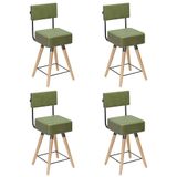 Kit 04 Banquetas Cadeiras 73cm Com Encosto Corano Verde