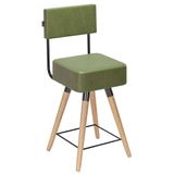 Banqueta Cadeira 73cm Com Encosto Verde - Desk Design