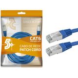 CABO DE REDE PATCH CORD CAT6 FTP  2 METROS AZUL BLINDADO
