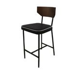 Banqueta New York Industrial Imbuia Baixa - Pu Preto