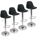 Kit 4 Banquetas Joly Luisa Eames Saarinen Base Cromada Preta