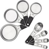 OXO Good Grips 8 Peças De Aço Inoxidável Medindo Copos e Colheres Definidas