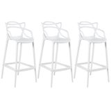Kit 3 Banquetas Altas Masters Allegra 76 Cm Branco