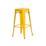 Banqueta Tolix Iron Design Industrial Amarela 76 Cm Aço