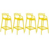 Kit 4 Banquetas Altas Masters Allegra 76 Cm Amarelo