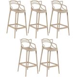 Kit 5 Banquetas Altas Masters Allegra 76 Cm Nude Nude
