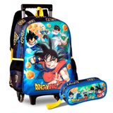 Kit Mochila De Rodinhas E Estojo Duplo Dragon Ball Z - Clio