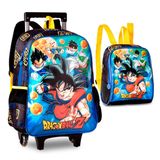 Kit Mochila De Rodinhas + Lancheira Dragon Ball Z - Clio