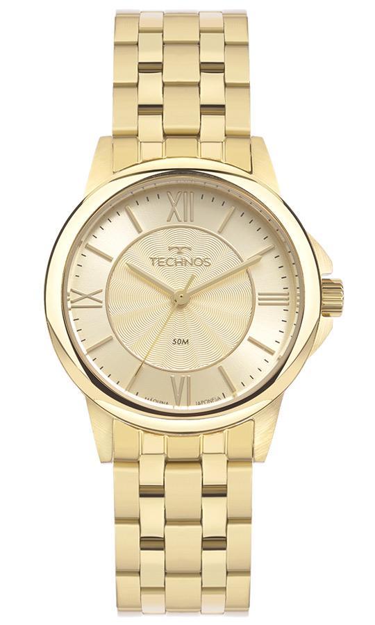 Relogio Technos Feminino Dourado Pequeno Romano 2035mvy/1x