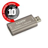 Placa De Captura De Vídeo Hdmi Usb 4k 60fps - Kit Com 10