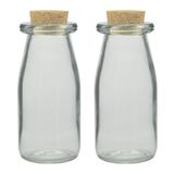 Kit 2 Potes Porta Mantimento De Vidro Com Rolha 200ml