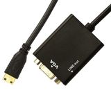 Cabo Adaptador Mini Hdmi Para Vga Com Áudio - Preto