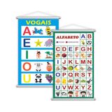 Vogais + Alfabeto Vogais Português Kit 2 Banners 80x50cm