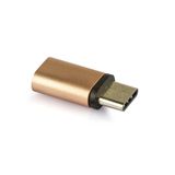 Adaptador Otg Micro Usb Para Usb Tipo C 3.1 - Dourado