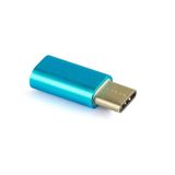 Adaptador Otg Micro Usb Para Usb Tipo-c 3.1 - Azul