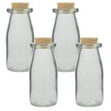 Kit 4 Potes Porta Mantimento De Vidro Com Rolha 200ml