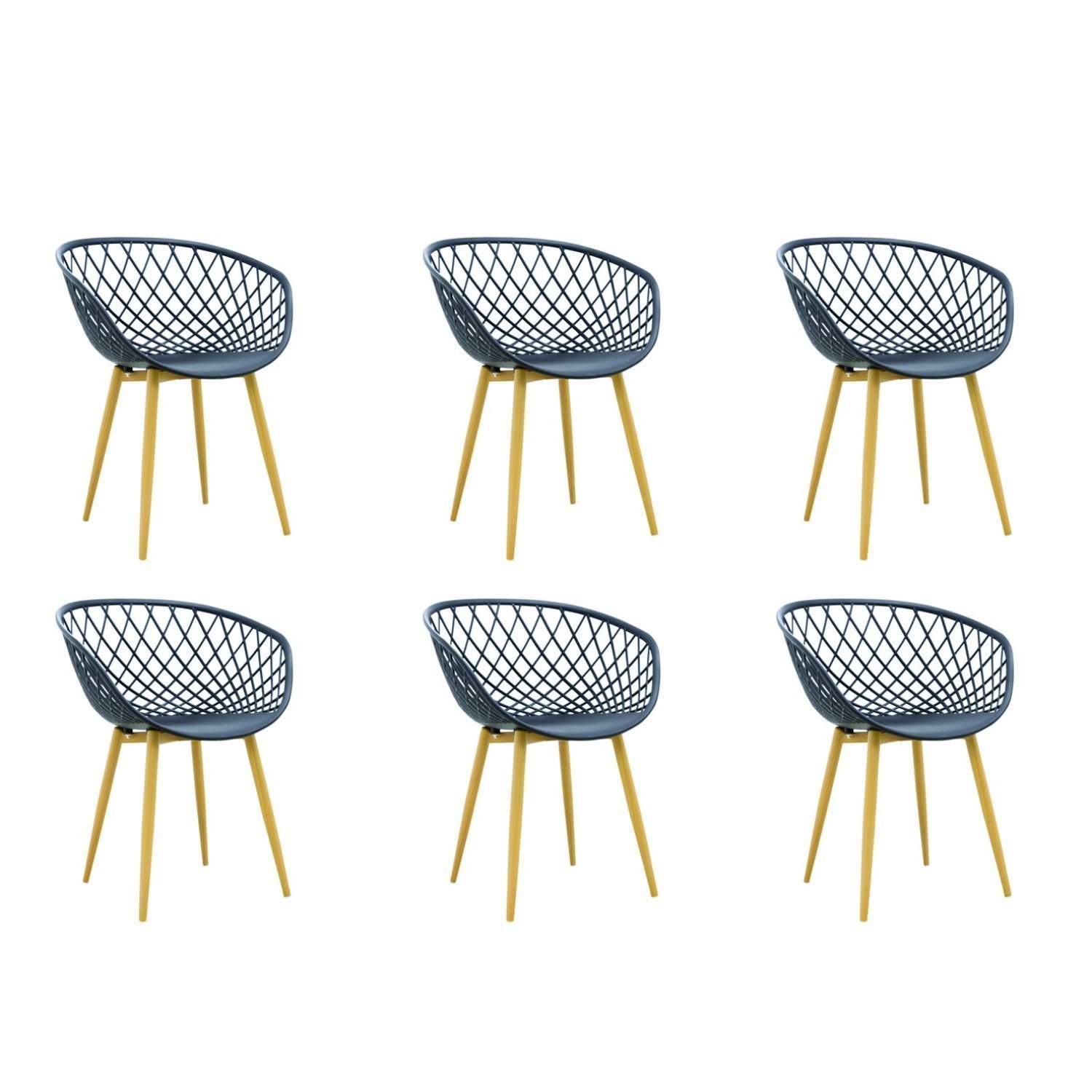 Kit 6 Cadeiras Com Braços Clarice Rivatti Preto