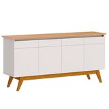 Balcão Buffet Aparador 4 Portas Classic I04 Off White/nature