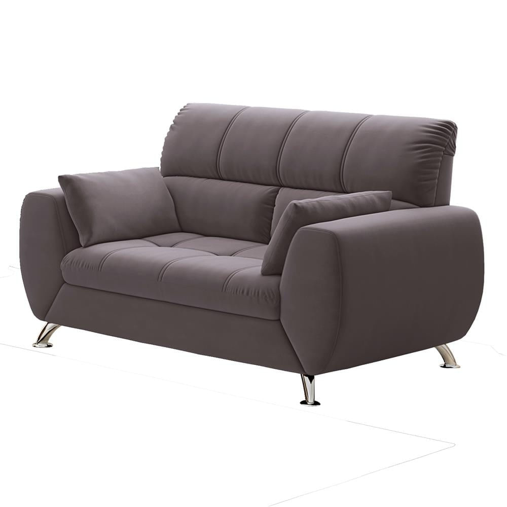 Sofá 2 Lugares Bélgica Suede Com 2 Almofadas Linoforte