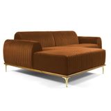 Sofá 320cm 5 Lugares Chaise Molino Veludo Telha