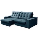 Sofá Retrátil E Reclinável 1,70m Suiça Tecido Suede Isofa Cor:azul