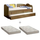 Sofá Cama Solteiro com Colchões Itália Cama Auxiliar 8cm