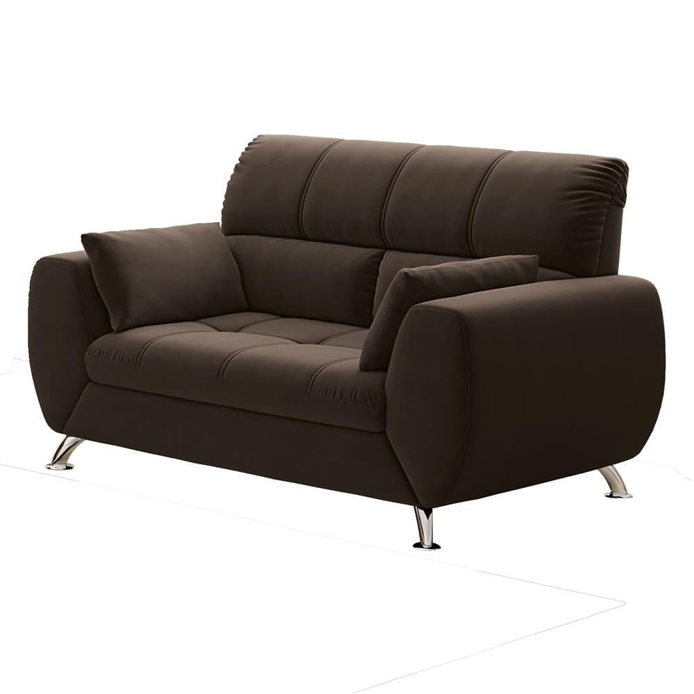 Sofá 2 Lugares Bélgica Suede Com 2 Almofadas Linoforte