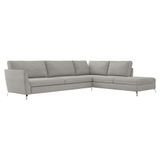Sofá De Canto Direito 262cm Olívia Suede Cinza Gran Belo