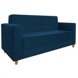 Sofá 2 Lugares Denver Suede Azul Marinho