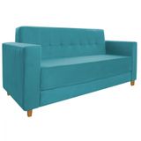 Sofá 2 Lugares Denver Suede Azul Turquesa