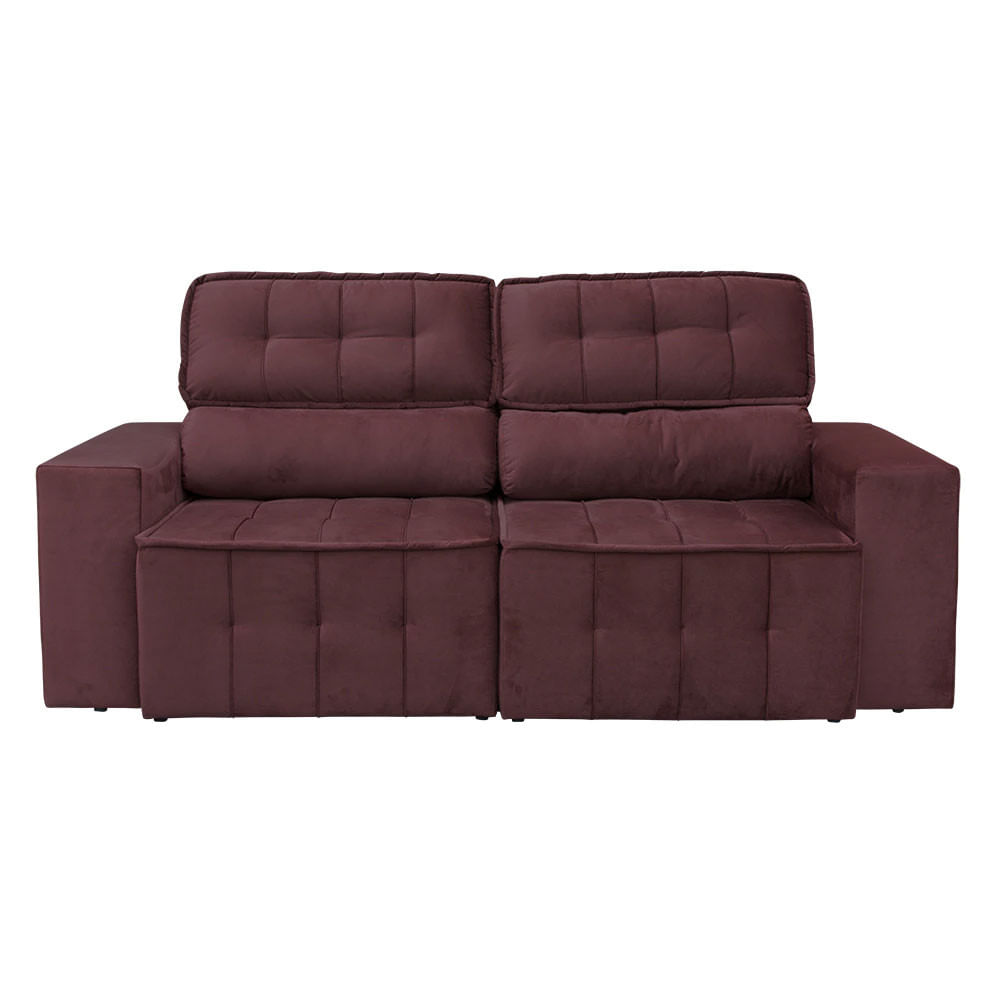 Sofá 4 Lugares Falconi Com Assento Retrátil E Encosto Reclin