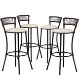 Kit 4 Banquetas Alta Forts Fibra Uv Bancada, Área Goumert, Bar, Piscina, Balcão, Floral Gelo